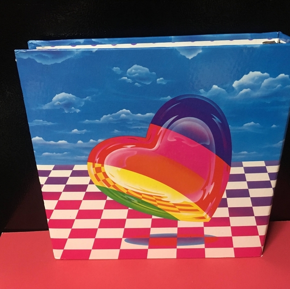 LISA FRANK VINTAGE  90s RAINBOW HEART 3 RING  BINDER RARE - Picture 5 of 16
